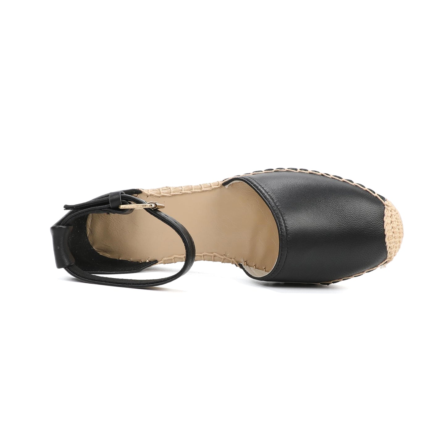 Black Leather Espadrille womens Sandals