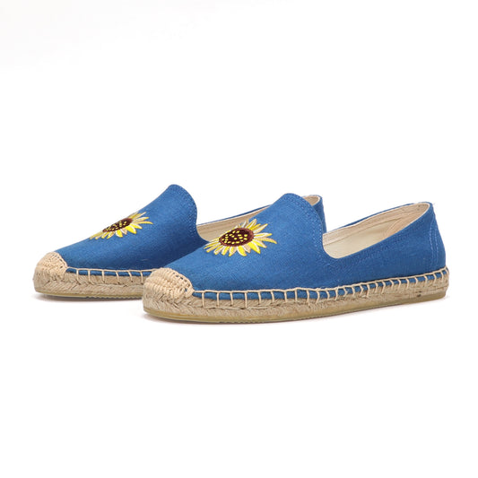 Blue women's espadrille flats, W-F644, photo 1