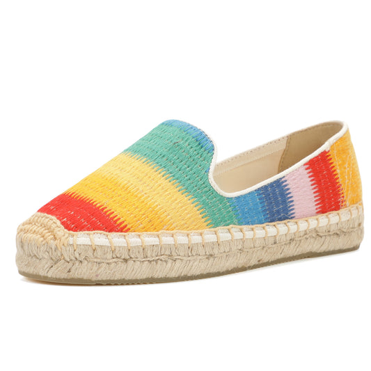 Orange Stripes women's platform espadrilles, style W-P10000
