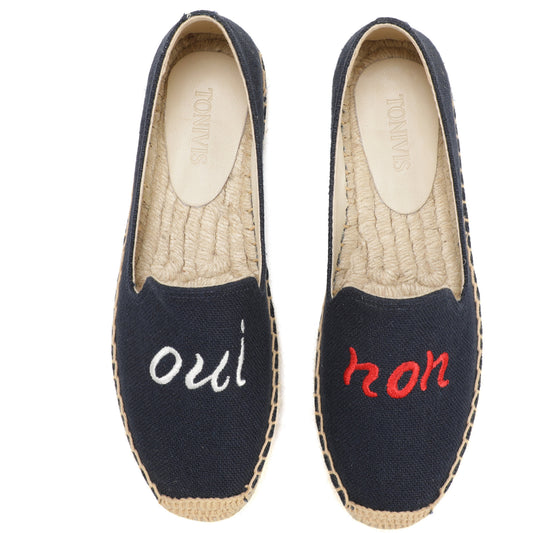 Navy Letters women's platform espadrilles, style W-P9886