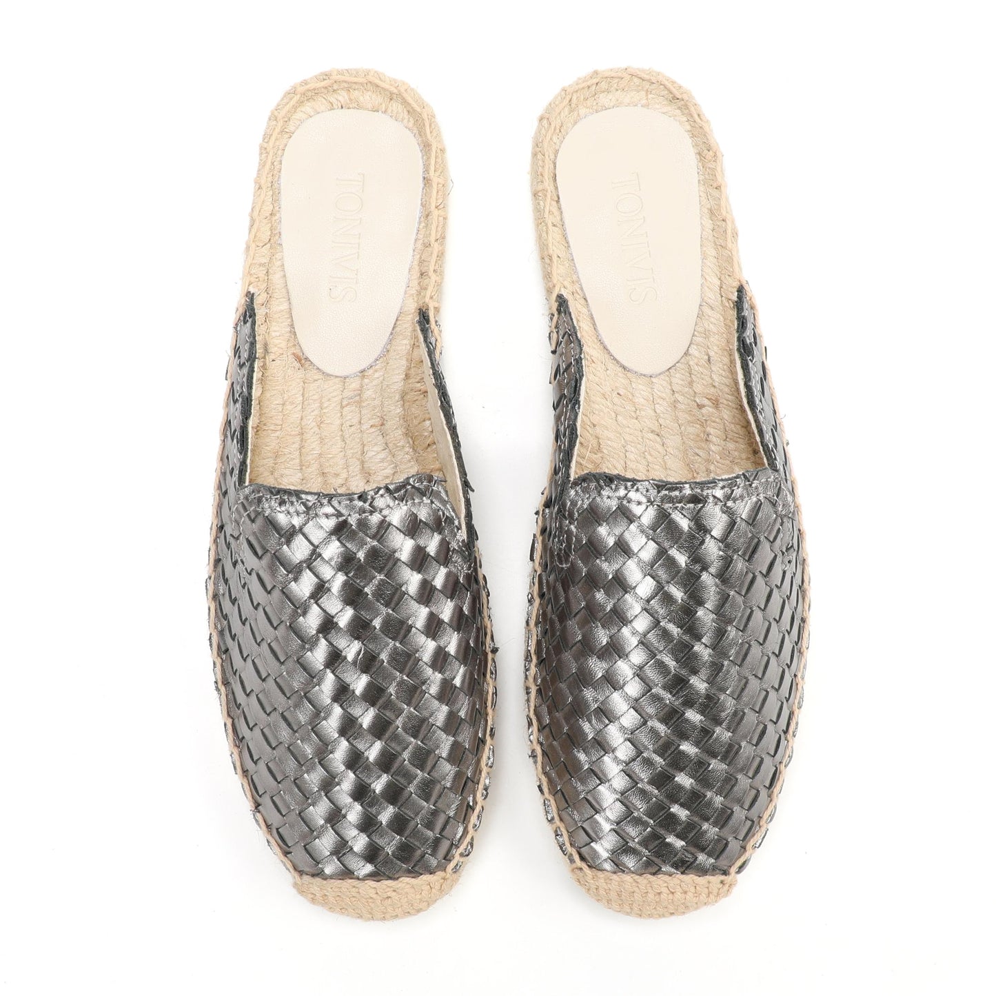 Women's Handwoven Leather Mule Espadrilles