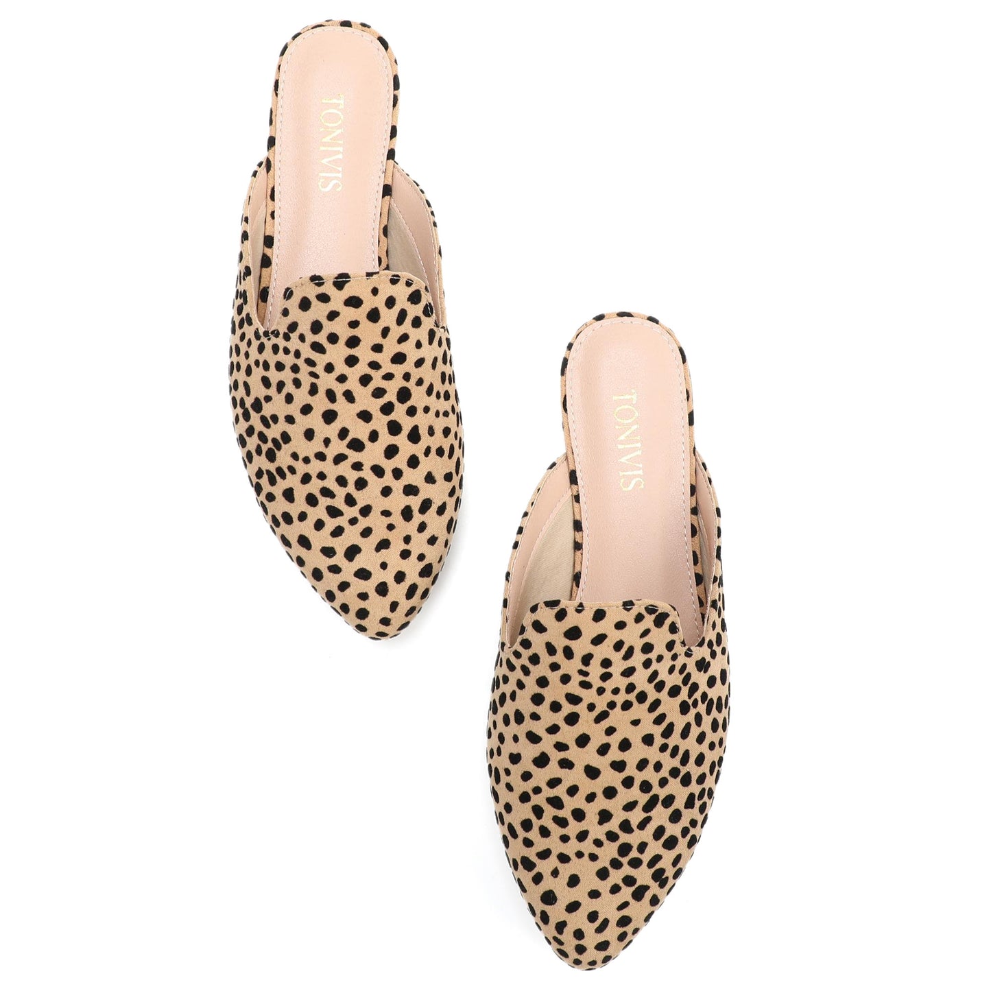 Leopard Print Pointed Toe Mules for Women – Chic Slip-On Flats