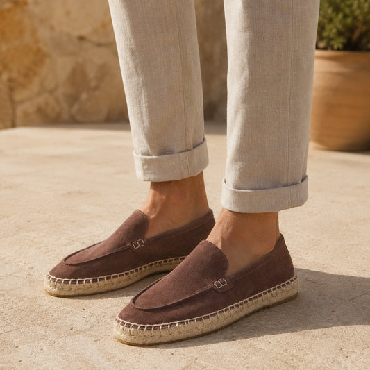 TONIVIS men's minimalist suede espadrille loafers