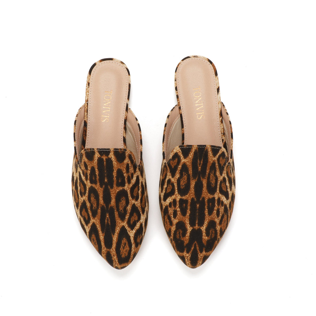 TONIVIS leopard print pointed-toe mules
