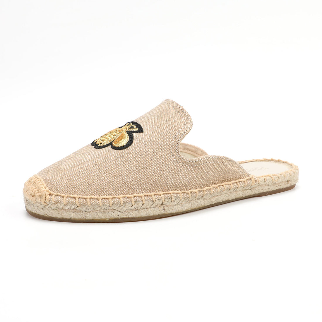 TONIVIS animal embroidered linen espadrille mules