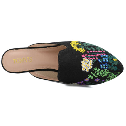 Leopard Print Pointed Toe Mules – Effortless Slip-On Flats