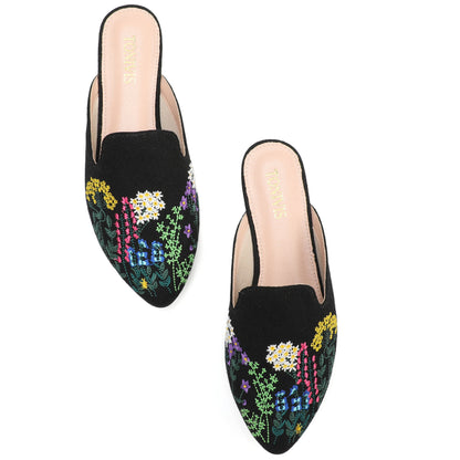 Leopard Print Pointed Toe Mules – Effortless Slip-On Flats