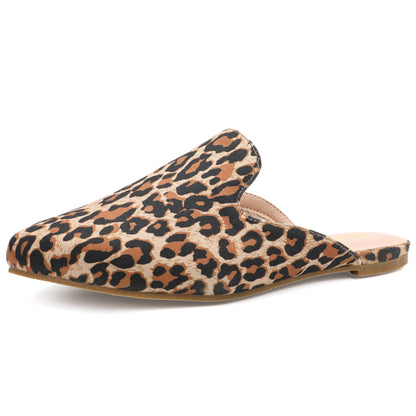 Leopard Print Pointed Toe Mules – Effortless Slip-On Flats