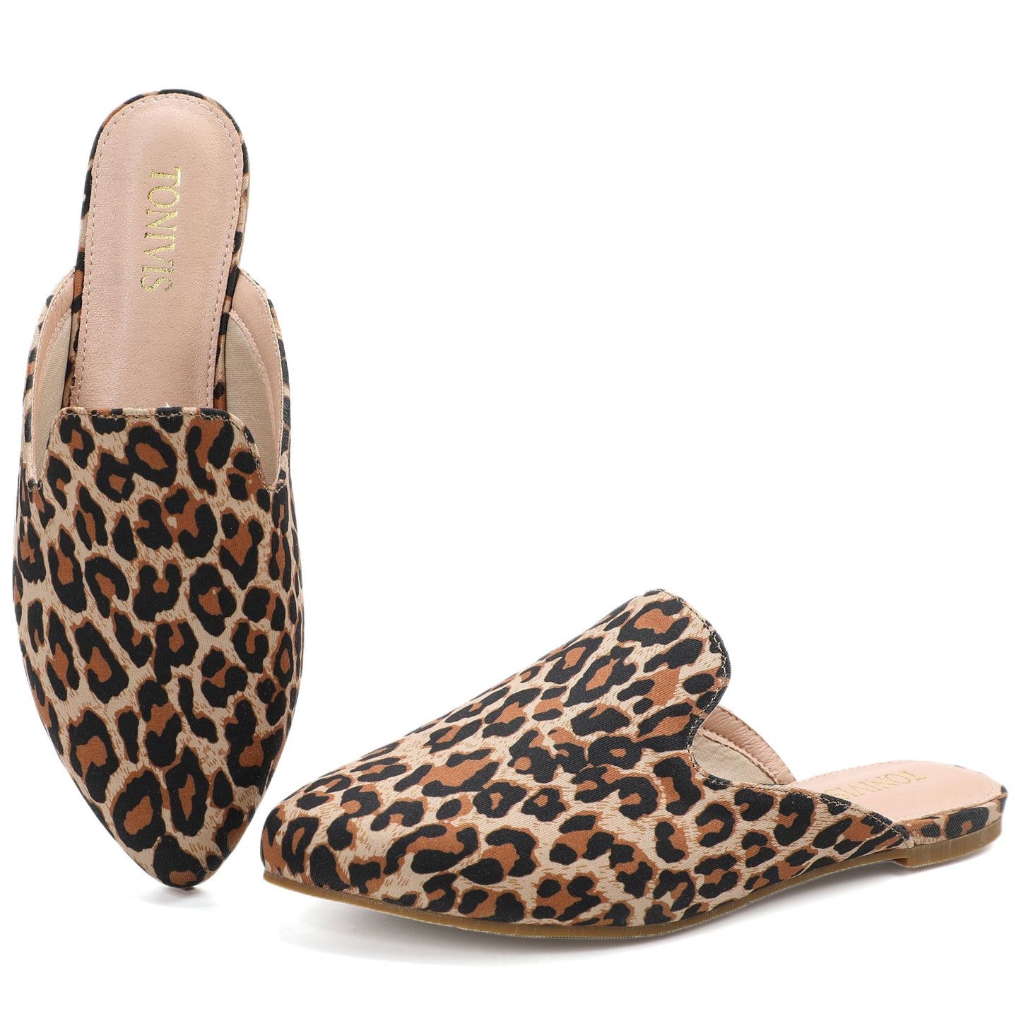 Leopard Print Pointed Toe Mules – Effortless Slip-On Flats