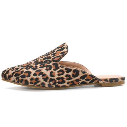 Leopard Print Pointed Toe Mules – Effortless Slip-On Flats