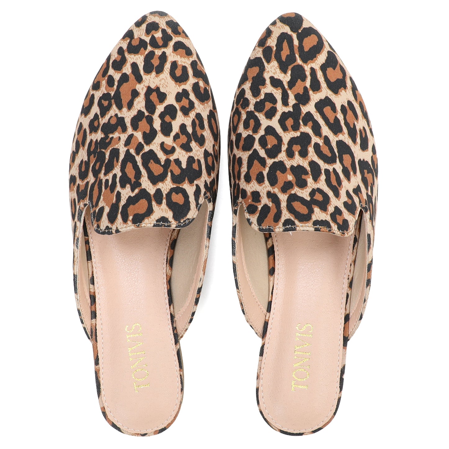 Leopard Print Pointed Toe Mules – Effortless Slip-On Flats
