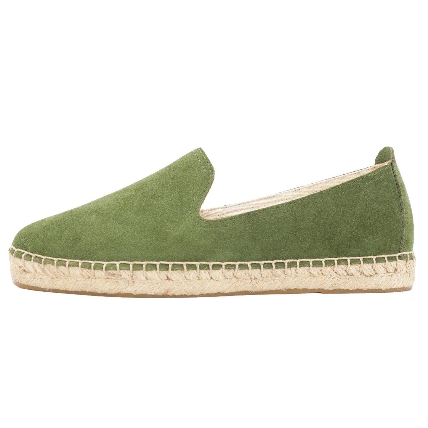 TONIVIS M2026006 green Italian handmade suede espadrille loafers side view