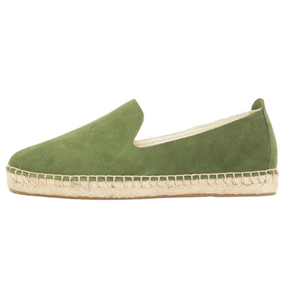 TONIVIS M2026006 green Italian handmade suede espadrille loafers side view