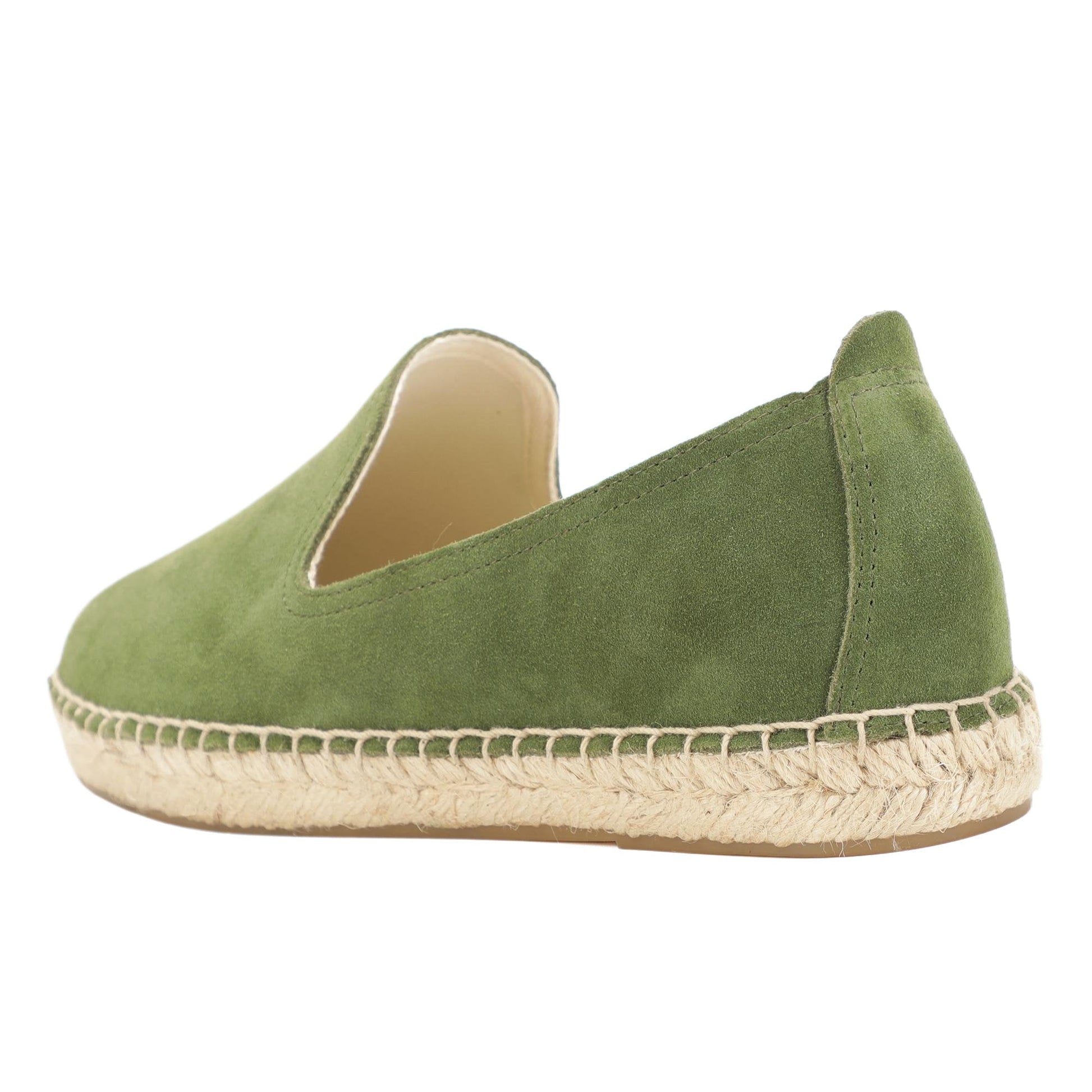 TONIVIS M2026006 green Italian handmade suede espadrille loafers detail view
