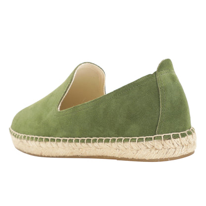 TONIVIS M2026006 green Italian handmade suede espadrille loafers detail view