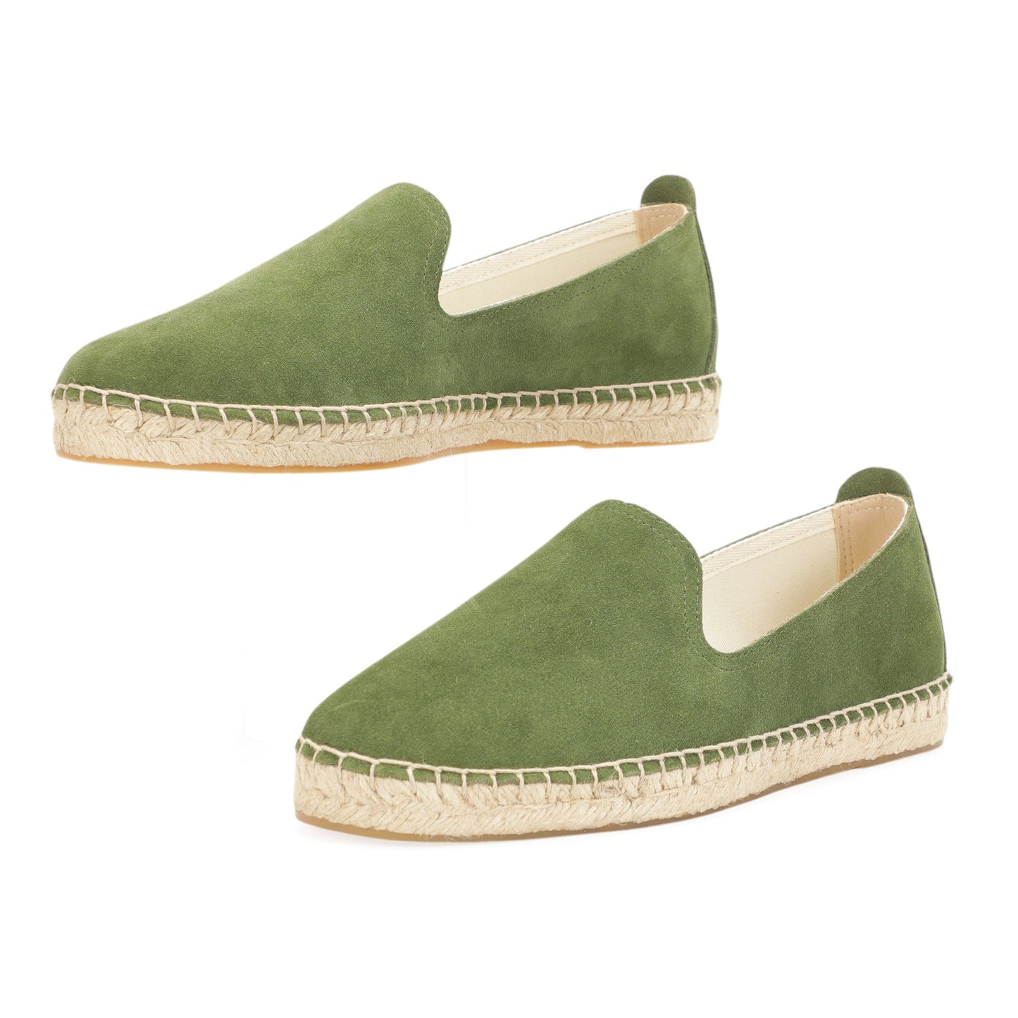 TONIVIS M2026006 green Italian handmade suede espadrille loafers jute sole detail