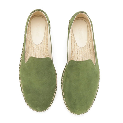 TONIVIS M2026006 green Italian handmade suede espadrille loafers lifestyle detail