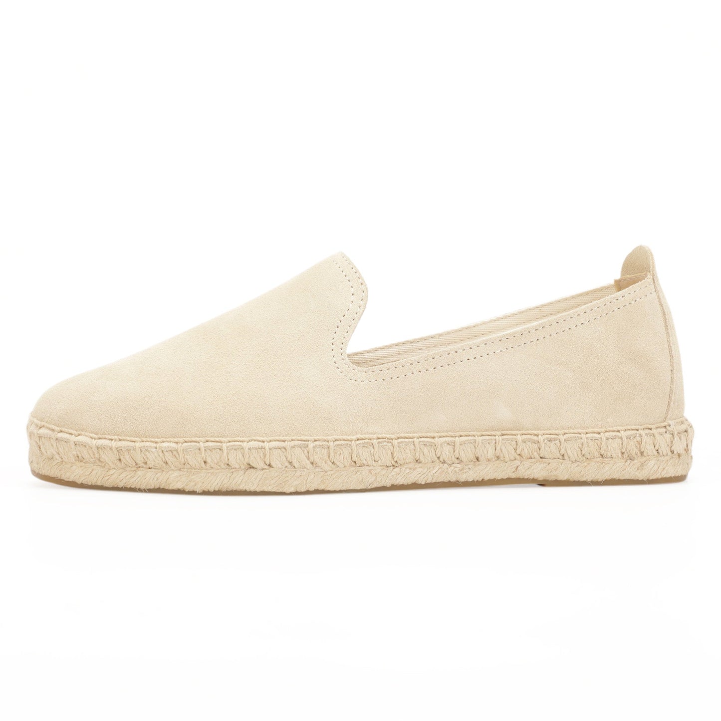 TONIVIS M2026007 beige Italian handmade suede espadrille loafers side view