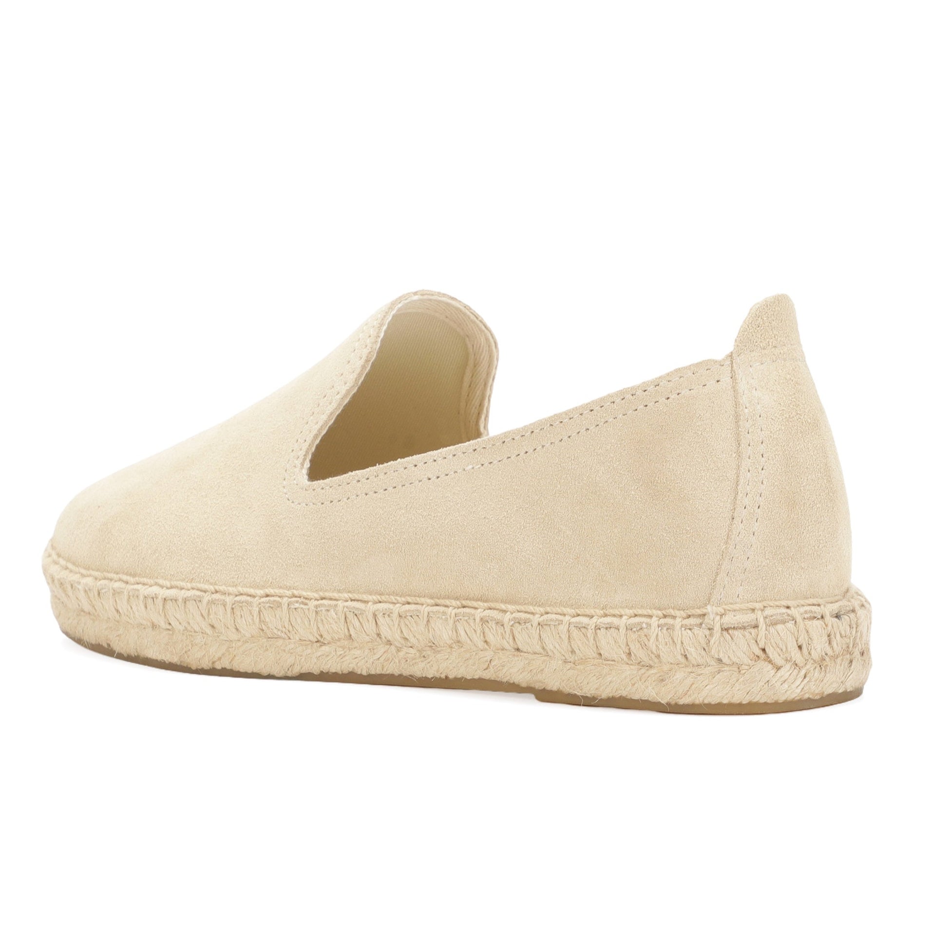 TONIVIS M2026007 beige Italian handmade suede espadrille loafers detail view