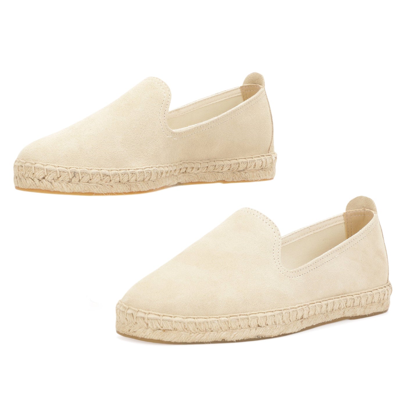 TONIVIS M2026007 beige Italian handmade suede espadrille loafers jute sole detail