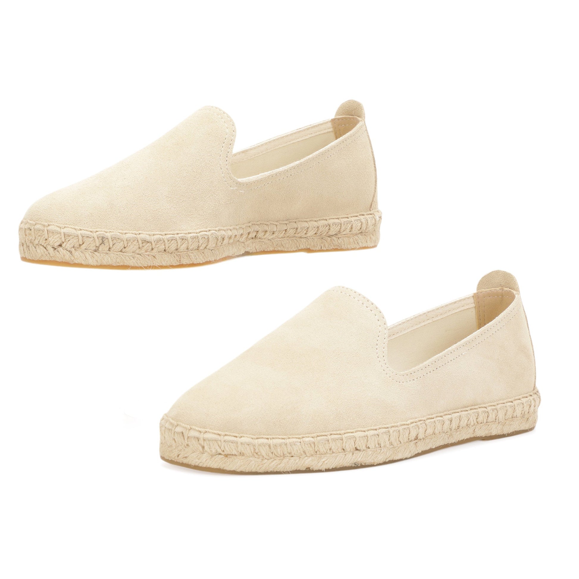 TONIVIS M2026007 beige Italian handmade suede espadrille loafers jute sole detail