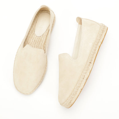 TONIVIS M2026007 beige Italian handmade suede espadrille loafers material detail