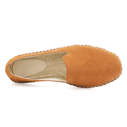 TONIVIS M2026008 brown Italian handmade suede espadrille loafers angle view