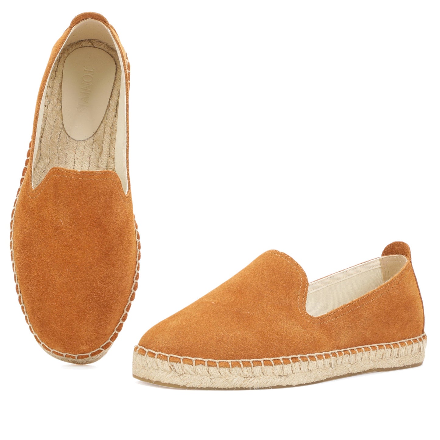 TONIVIS M2026008 brown Italian handmade suede espadrille loafers material detail