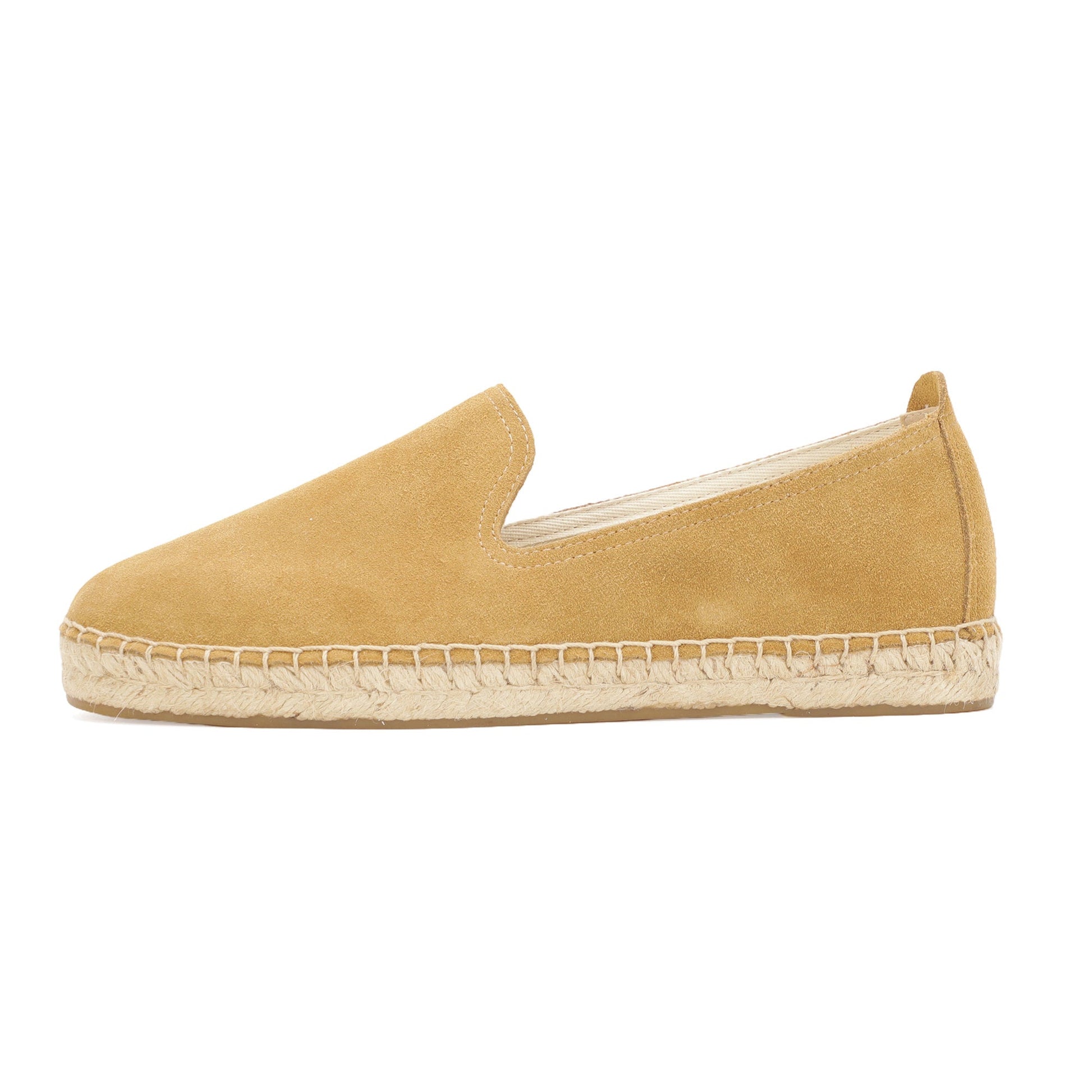 TONIVIS M2026009 camel sand Italian handmade suede espadrille loafers side view