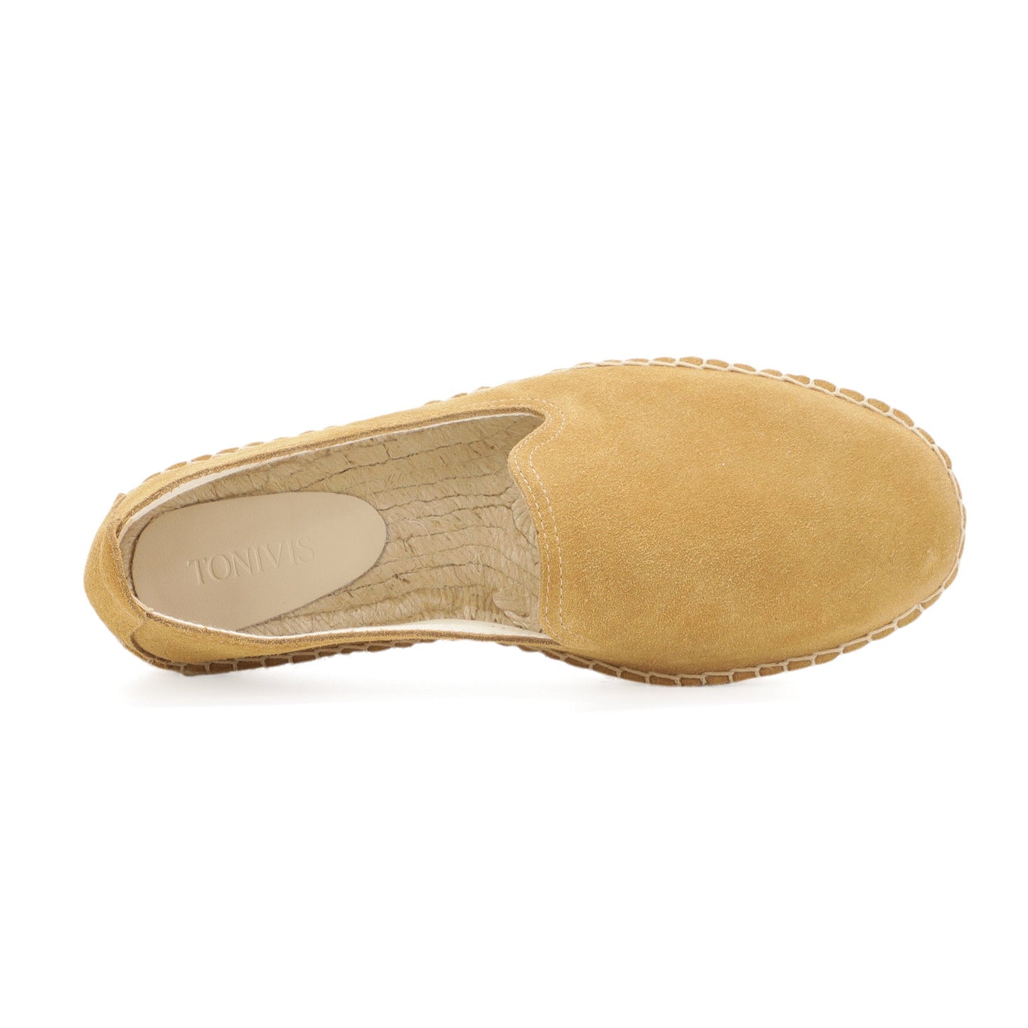 TONIVIS M2026009 camel sand Italian handmade suede espadrille loafers angle view