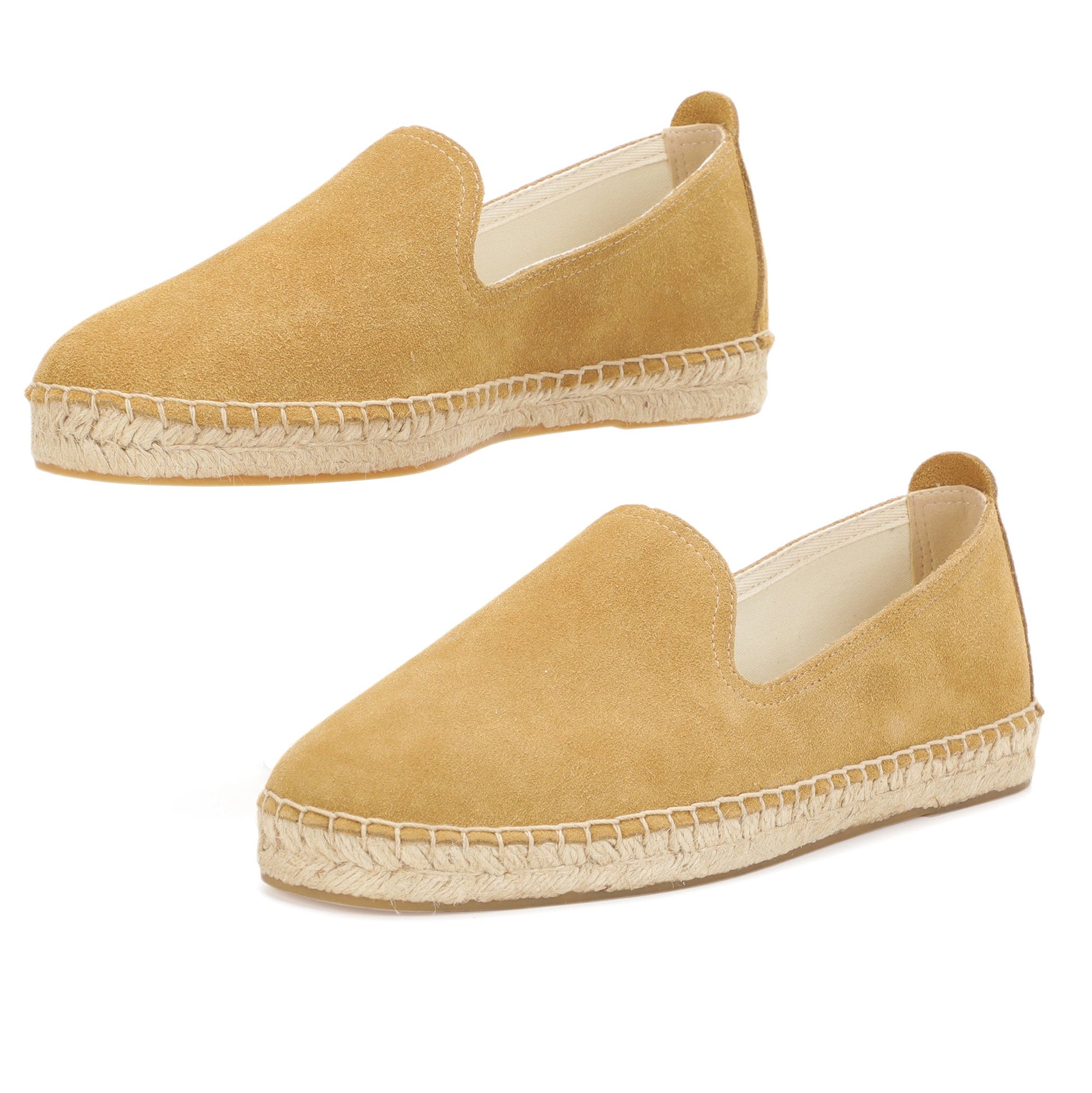 TONIVIS M2026009 camel sand Italian handmade suede espadrille loafers lifestyle detail