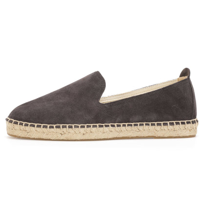 TONIVIS M2026010 black gray Italian handmade suede espadrille loafers side view