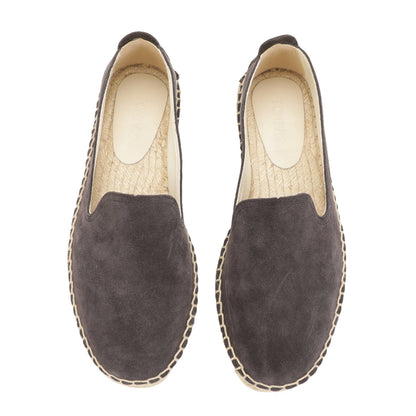 TONIVIS M2026010 black gray Italian handmade suede espadrille loafers upper detail