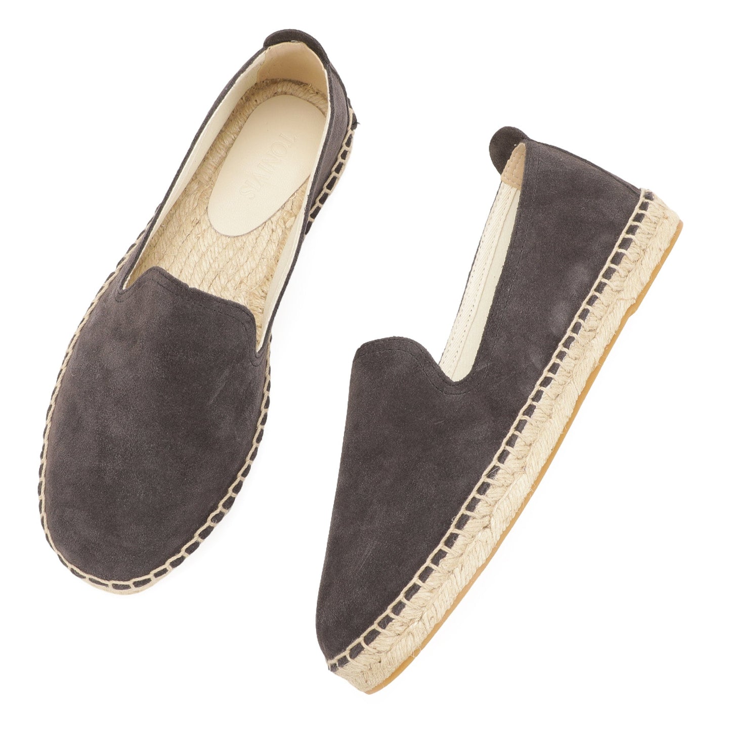 TONIVIS M2026010 black gray Italian handmade suede espadrille loafers jute sole detail