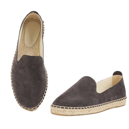 TONIVIS M2026010 black gray Italian handmade suede espadrille loafers material detail