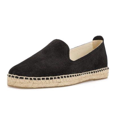 TONIVIS M2026011 black Italian handmade suede espadrille loafers