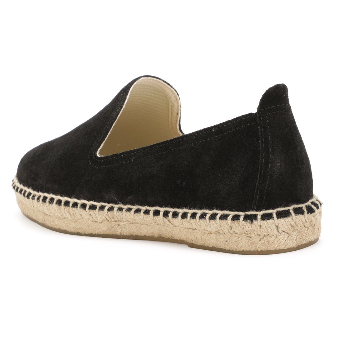 TONIVIS M2026011 black Italian handmade suede espadrille loafers detail view