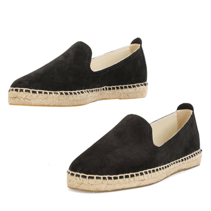 TONIVIS M2026011 black Italian handmade suede espadrille loafers lifestyle detail
