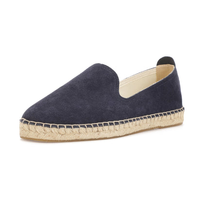 TONIVIS M2026012 navy blue Italian handmade suede espadrille loafers