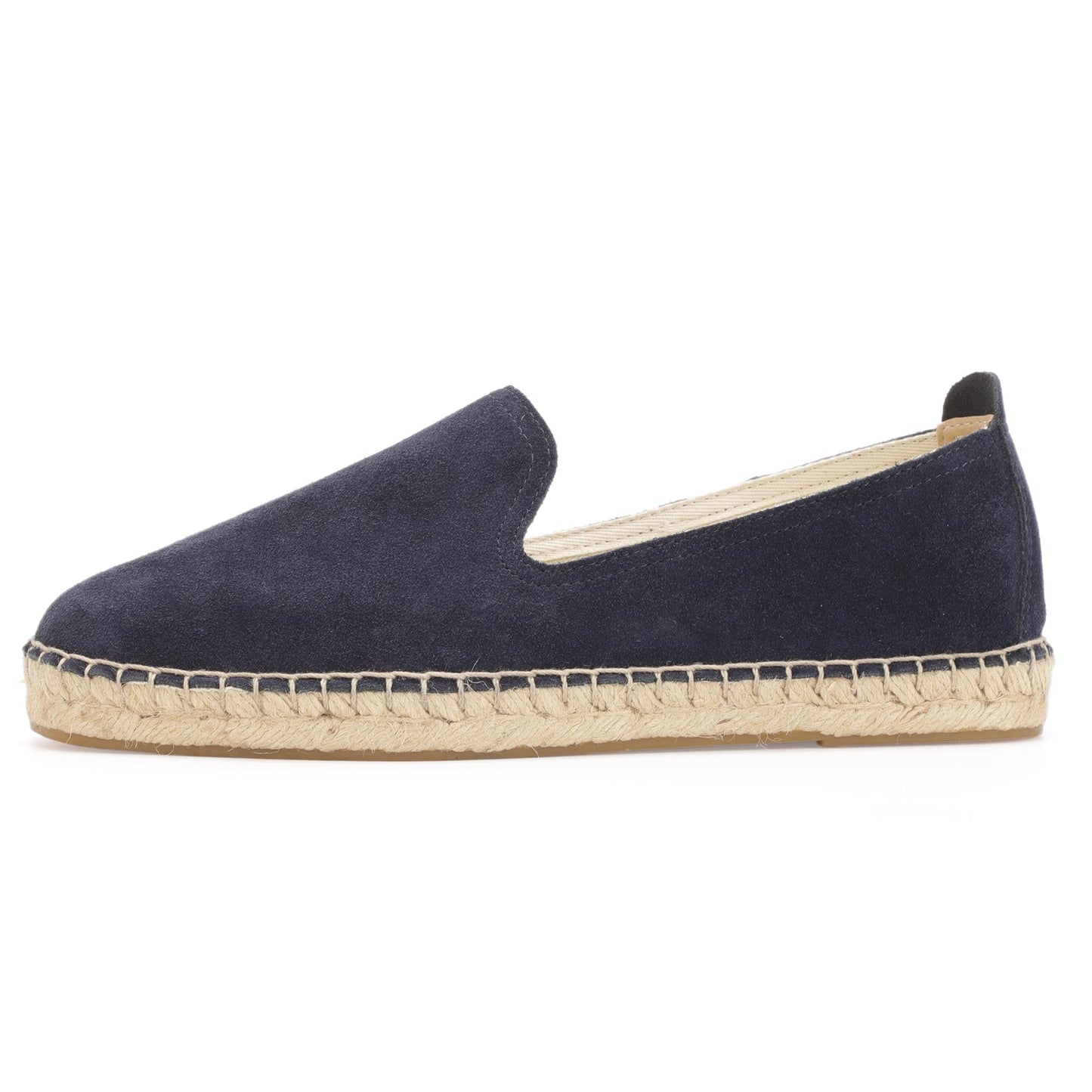 TONIVIS M2026012 navy blue Italian handmade suede espadrille loafers side view