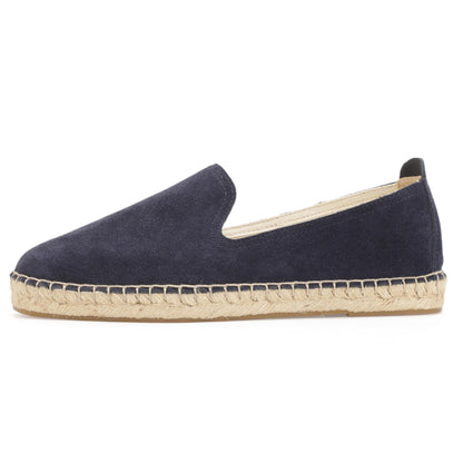 TONIVIS M2026012 navy blue Italian handmade suede espadrille loafers side view