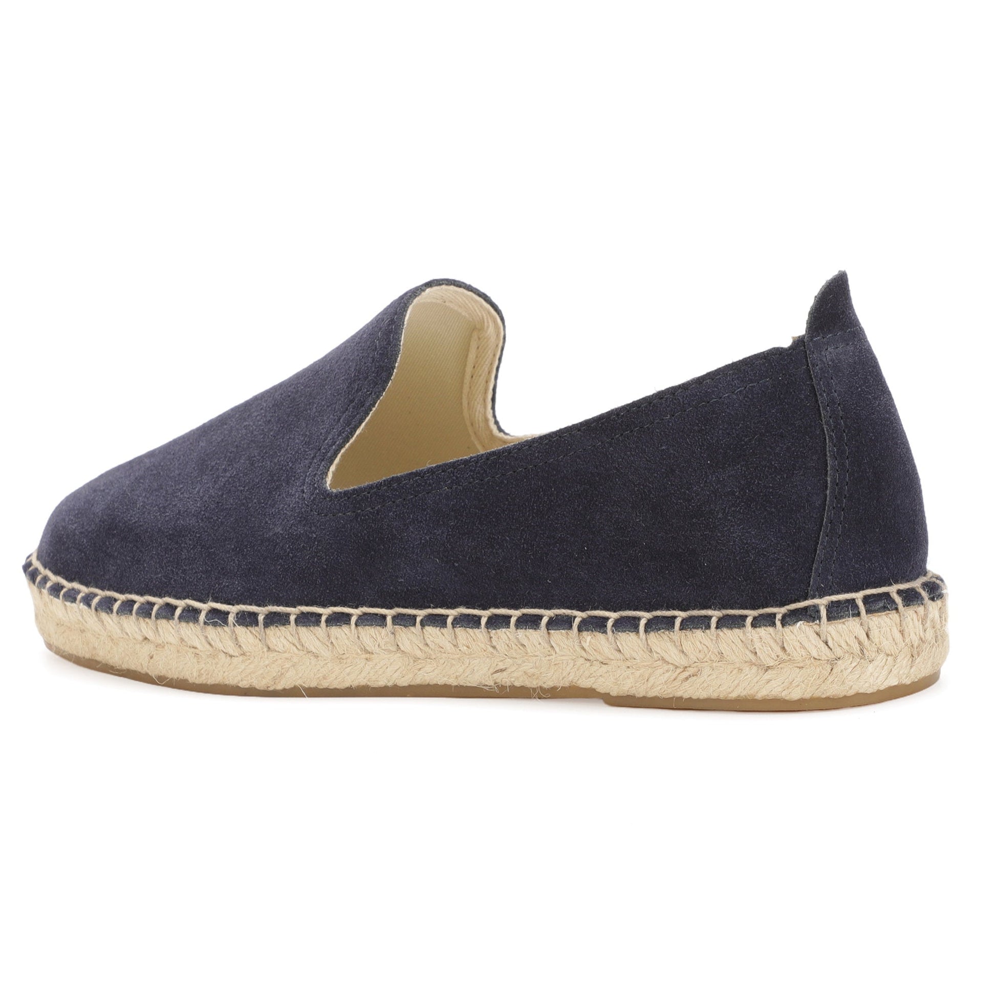 TONIVIS M2026012 navy blue Italian handmade suede espadrille loafers detail view