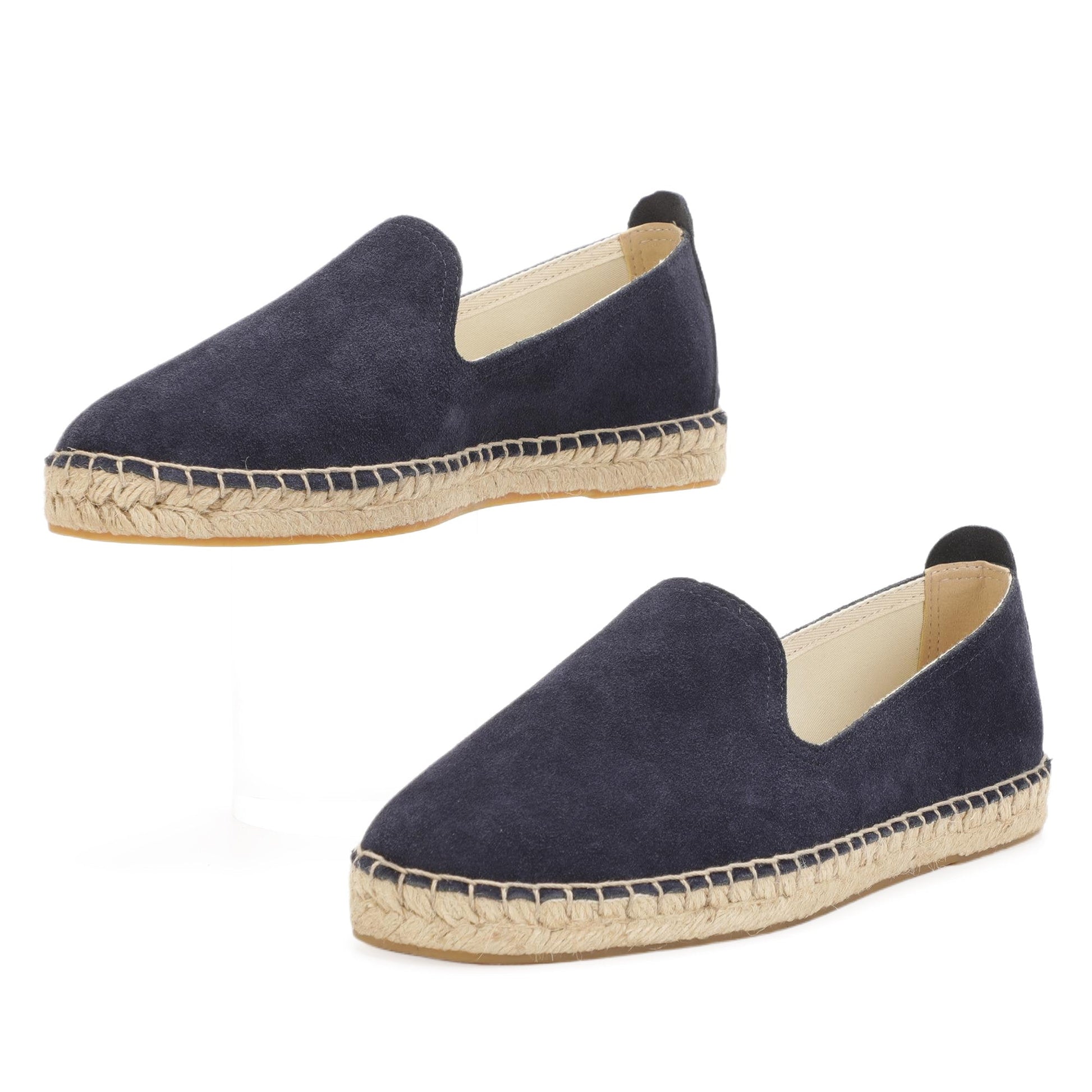 TONIVIS M2026012 navy blue Italian handmade suede espadrille loafers lifestyle detail