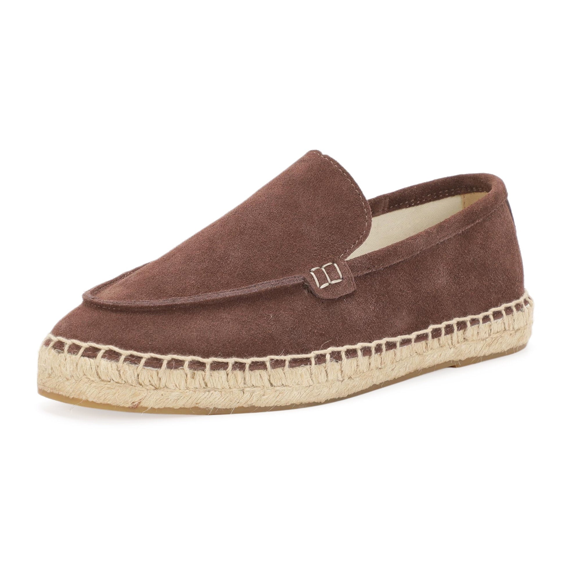 TONIVIS men's mocha brown minimalist suede espadrille loafers