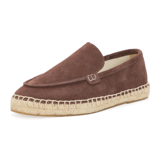 TONIVIS men's mocha brown minimalist suede espadrille loafers