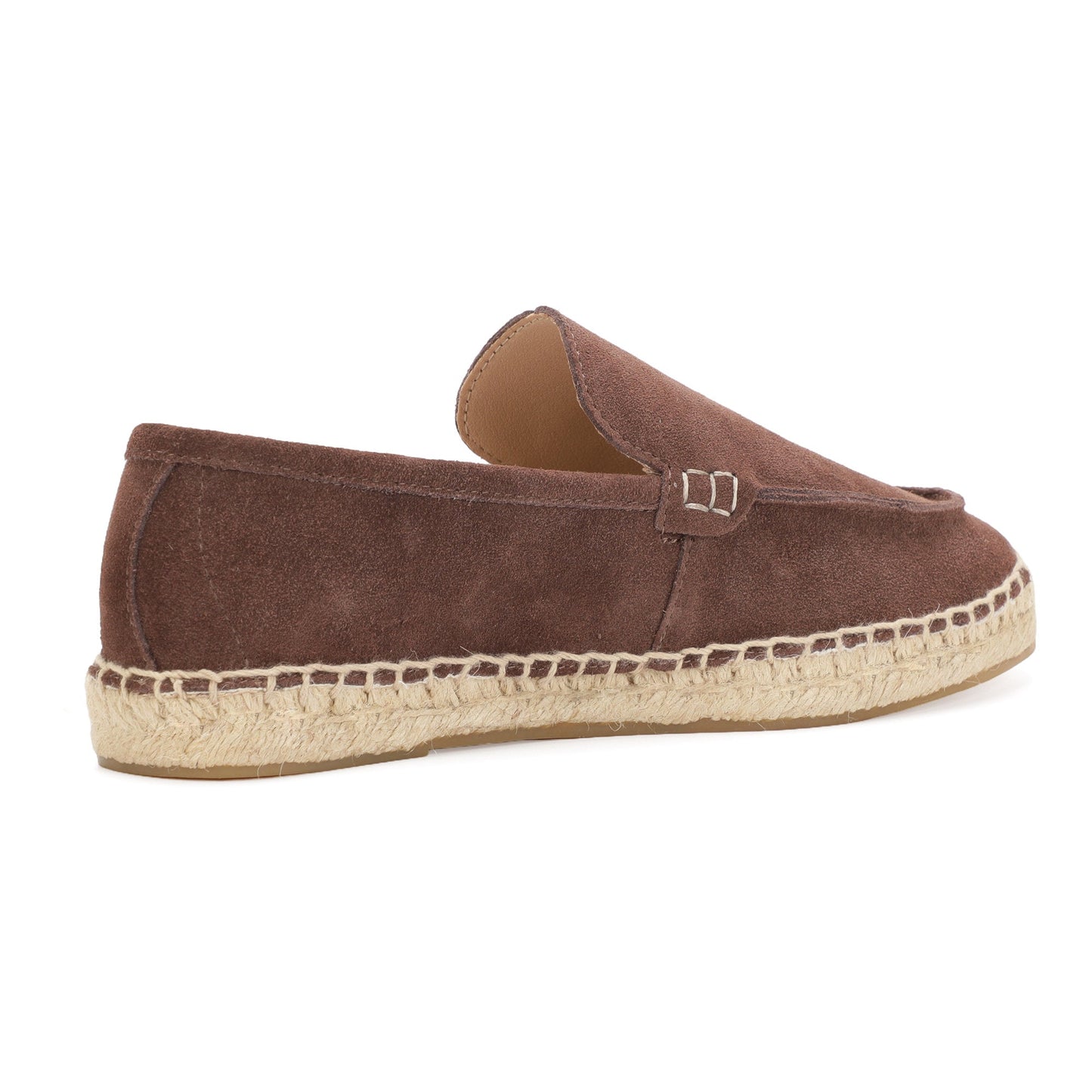 TONIVIS men's mocha brown minimalist suede espadrille loafers outsole view