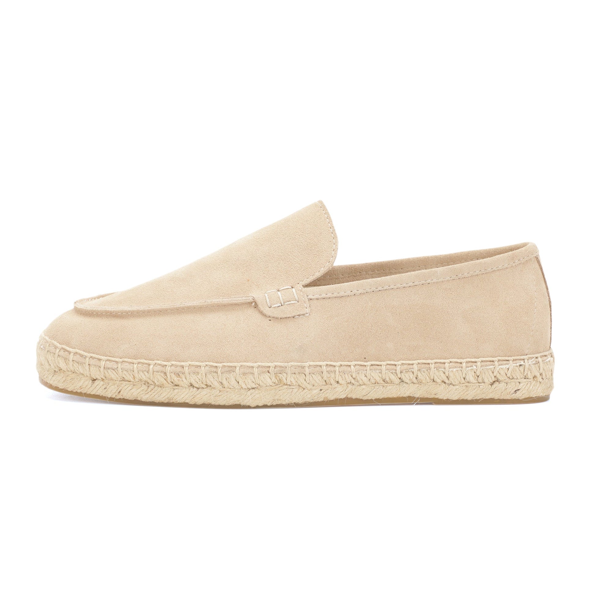 TONIVIS men's sand minimalist suede espadrille loafers side view