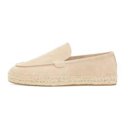 TONIVIS men's sand minimalist suede espadrille loafers side view