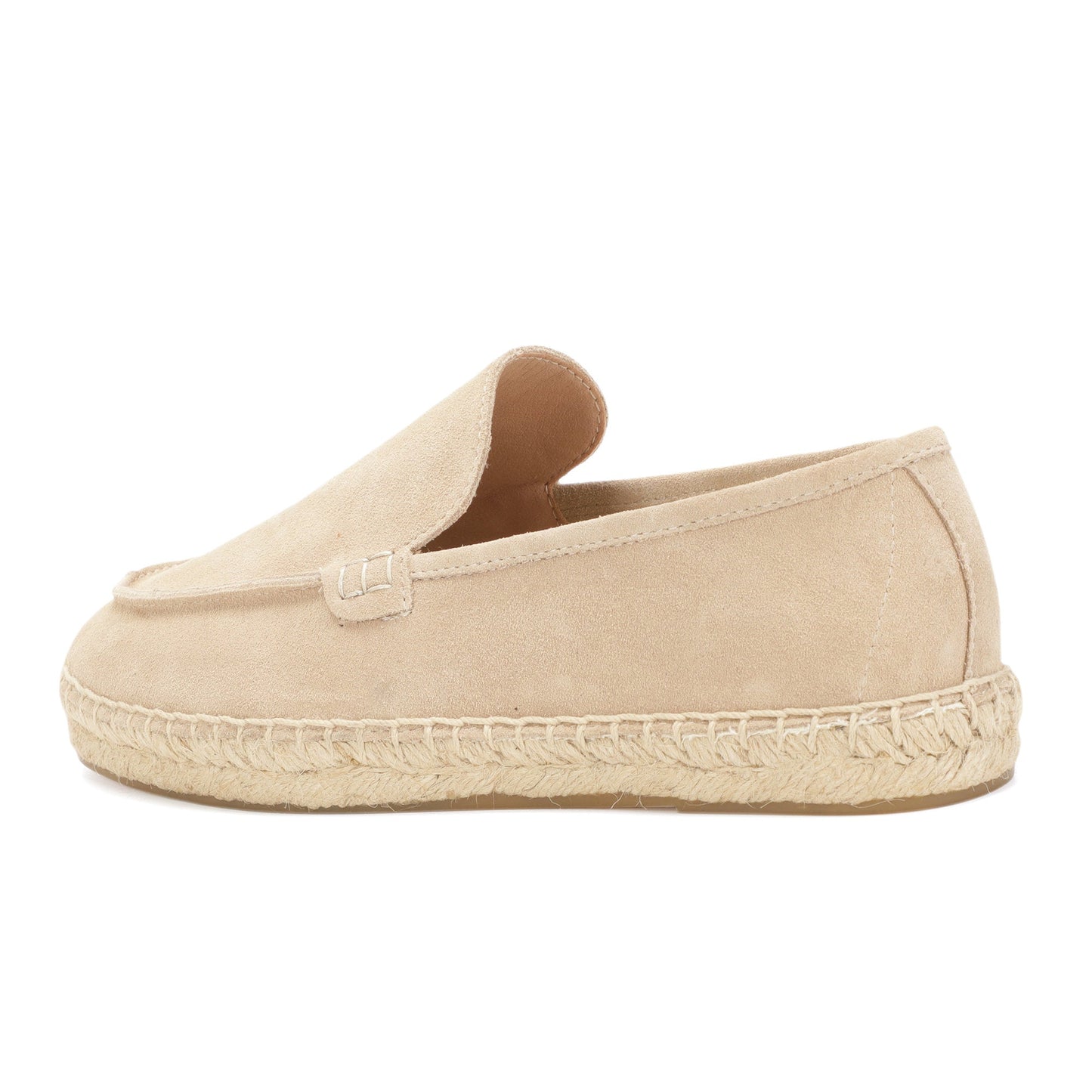 TONIVIS men's sand minimalist suede espadrille loafers detail view