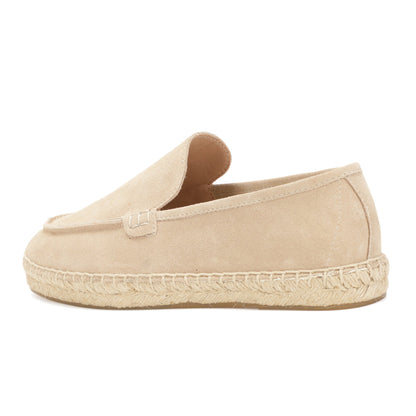 TONIVIS men's sand minimalist suede espadrille loafers detail view